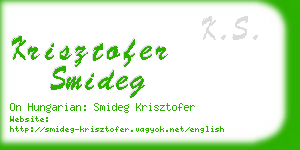 krisztofer smideg business card